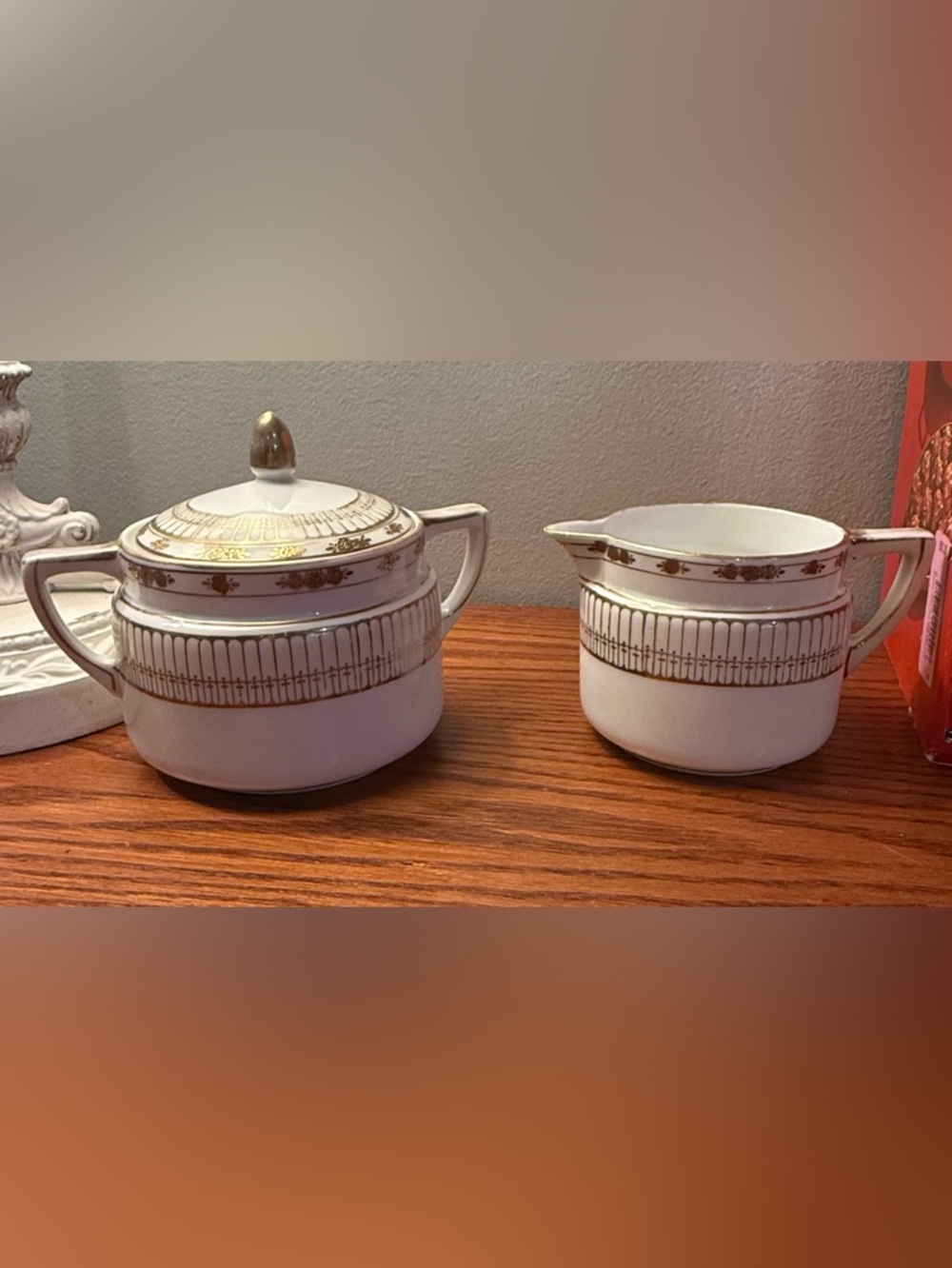 Antique Nippon Sugar Bowl and Creamer Set